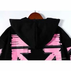 Hypeyourbeast OFF-WHITE Pink Orange Arrow Hoodie 'BLACK' Hoodies & Jackets