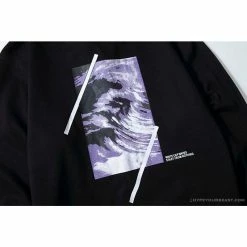 Hypeyourbeast OFF-WHITE Classic Wave Oil Painting Cotton Terry Long Sleeve Shirt 'BLACK' Shirts 15 Hypeyourbeast OFF-WHITE Classic Wave Oil Painting Cotton Terry Long Sleeve Shirt 'BLACK' Shirts