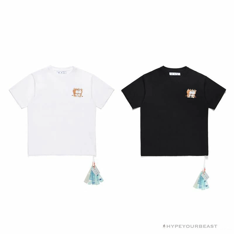 Hypeyourbeast OFF-WHITE Year Of The Ox Doraemon Arrow Tee Shirt 'WHITE' 3 Hypeyourbeast OFF-WHITE Year Of The Ox Doraemon Arrow Tee Shirt 'WHITE'