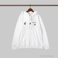Hypeyourbeast OFF-WHITE Green Arrow Hoodie 'WHITE'