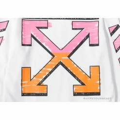 Hypeyourbeast Hoodies & Jackets OFF-WHITE Pink Orange Arrow Hoodie 'WHITE'