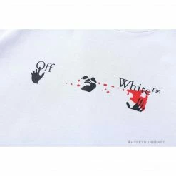 Hypeyourbeast OFF-WHITE Acrylic Hand-Painted Graffiti Pattern Tee Shirt 'WHITE'