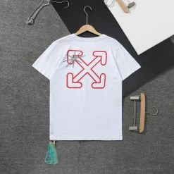 Hypeyourbeast OFF-WHITE Red Flash Cross Arrow Tee Shirt 'WHITE' T-Shirts