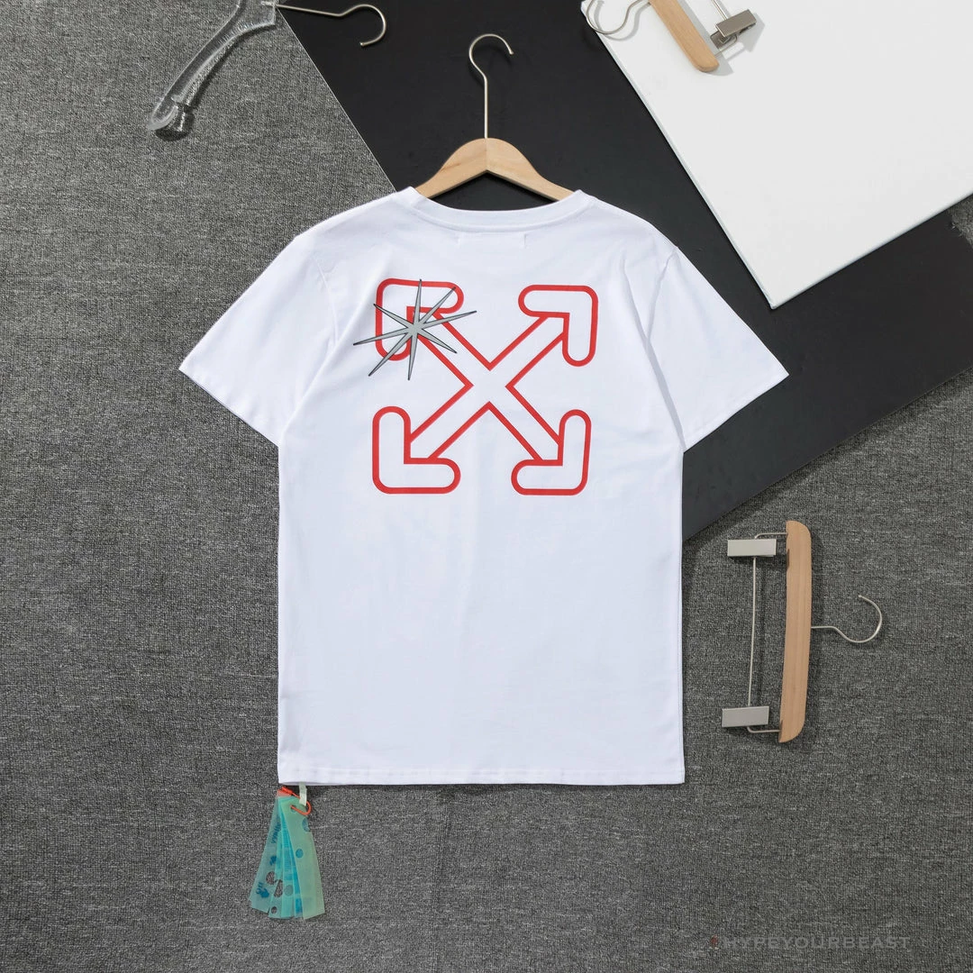 Hypeyourbeast OFF-WHITE Red Flash Cross Arrow Tee Shirt 'WHITE' T-Shirts 2 Hypeyourbeast OFF-WHITE Red Flash Cross Arrow Tee Shirt 'WHITE' T-Shirts