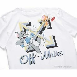 Hypeyourbeast OFF-WHITE Summer Tom And Jerry Print Tee Shirt 'WHITE' T-Shirts