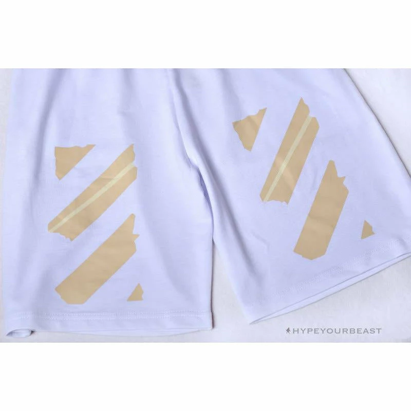 Hypeyourbeast Pants OFF-WHITE Explosive Strip Basic Arrow Shorts 'WHITE' 6 Hypeyourbeast Pants OFF-WHITE Explosive Strip Basic Arrow Shorts 'WHITE'