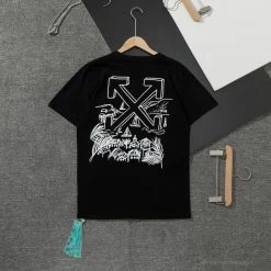 Hypeyourbeast T-Shirts OFF-WHITE Tropical Landscape Tee Shirt 'BLACK'