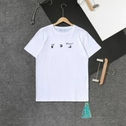 Hypeyourbeast T-Shirts OFF-WHITE Sea Blue Cross Arrow Tee Shirt 'WHITE'