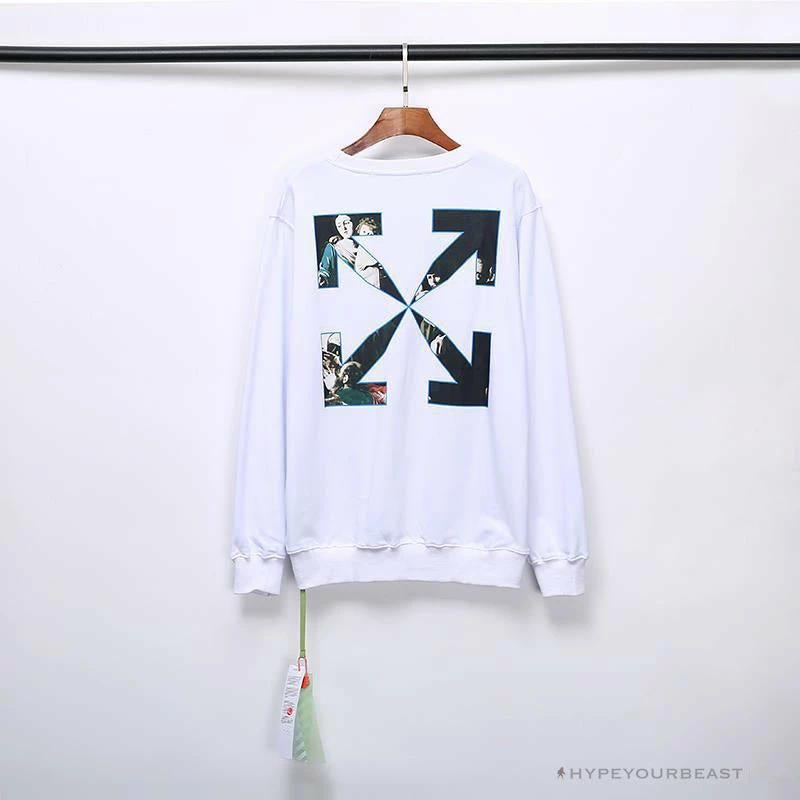 Hypeyourbeast OFF-WHITE New Madonna Painting Cotton Terry Long Sleeve Shirt 'WHITE' Shirts 7 Hypeyourbeast OFF-WHITE New Madonna Painting Cotton Terry Long Sleeve Shirt 'WHITE' Shirts