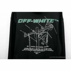 Hypeyourbeast Hoodies & Jackets OFF-WHITE Hand-Painted Utility Pole Worker Hoodie 'BLACK'