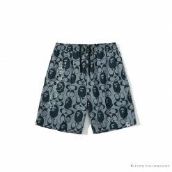 Hypeyourbeast BAPE X COACH Co-Branded Grey-Blue Shorts Clothes