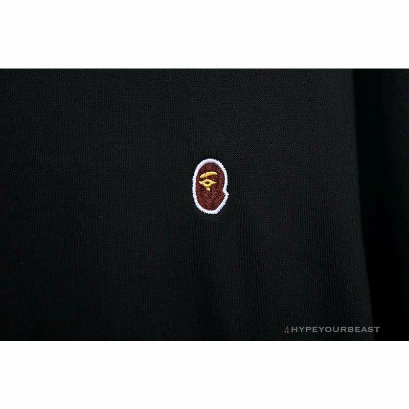 Hypeyourbeast Clothes BAPE Classic Ape Head Embroidered Long Sleeve Shirt 'BLACK' 4 Hypeyourbeast Clothes BAPE Classic Ape Head Embroidered Long Sleeve Shirt 'BLACK'