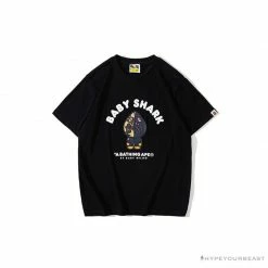 Hypeyourbeast Clothes BAPE Baby Shark Red Shark Tee Shirt 'BLACK'