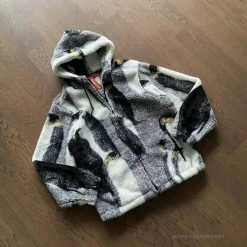 HypeYourBeast Supreme Penguins Hooded Fleece Jacket Black Hoodies & Jackets