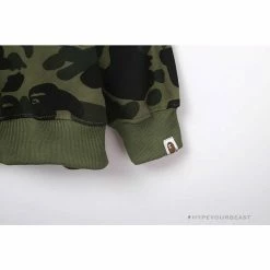 Hypeyourbeast Clothes BAPE Classic Ape Head Embroidered Camouflage Long Sleeve Shirt 'GREEN'
