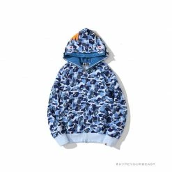 HypeYourBeast Bape Camo Hoodie Shark Head BLUE