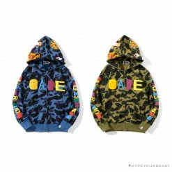 Hypeyourbeast BAPE X Readymade Tiger Head Foam Camouflage Hoodie 'BLUE' Clothes