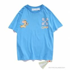 Hypeyourbeast OFF-WHITE Jerry Move Faster Tee Shirt 'BLUE'