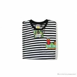 Hypeyourbeast Clothes BAPE Baby Milo Sesame Street Striped Tee Shirt 'BLACK' 10 Hypeyourbeast Clothes BAPE Baby Milo Sesame Street Striped Tee Shirt 'BLACK'
