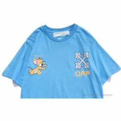 Hypeyourbeast OFF-WHITE Jerry Move Faster Tee Shirt 'BLUE'