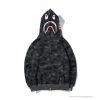 Hypeyourbeast BAPE Shark Head Classic Embroidered Camouflage Zip-Up Hoodie 'GREY' Clothes