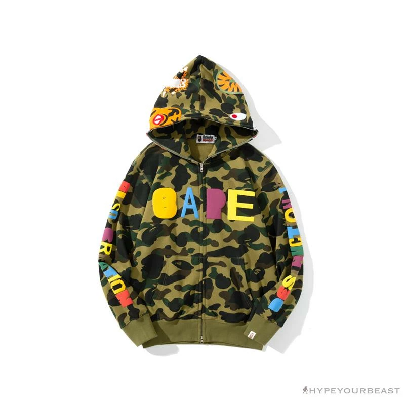 Hypeyourbeast BAPE X Readymade Tiger Head Foam Camouflage Hoodie 'GREEN' Clothes 1 Hypeyourbeast BAPE X Readymade Tiger Head Foam Camouflage Hoodie 'GREEN' Clothes