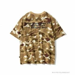 Hypeyourbeast Clothes BAPE Military Style Desert Camouflage Tee Shirt 'YELLOW'