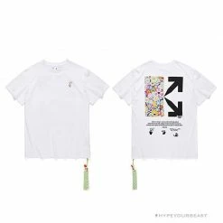 Hypeyourbeast OFF-WHITE Takashi Murakami Chrysanthemum Tee Shirt 'WHITE' T-Shirts