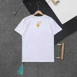 Hypeyourbeast OFF-WHITE Orange Hand Tee Shirt 'WHITE' T-Shirts