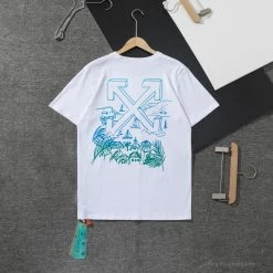 Hypeyourbeast OFF-WHITE Tropical Landscape Tee Shirt 'WHITE' T-Shirts