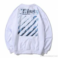 Hypeyourbeast Shirts OFF-WHITE Classic Wave Oil Painting Cotton Terry Long Sleeve Shirt 'WHITE'