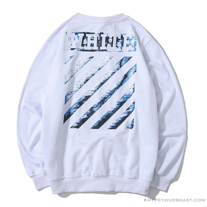 Hypeyourbeast Shirts OFF-WHITE Classic Wave Oil Painting Cotton Terry Long Sleeve Shirt 'WHITE' 2 Hypeyourbeast Shirts OFF-WHITE Classic Wave Oil Painting Cotton Terry Long Sleeve Shirt 'WHITE'