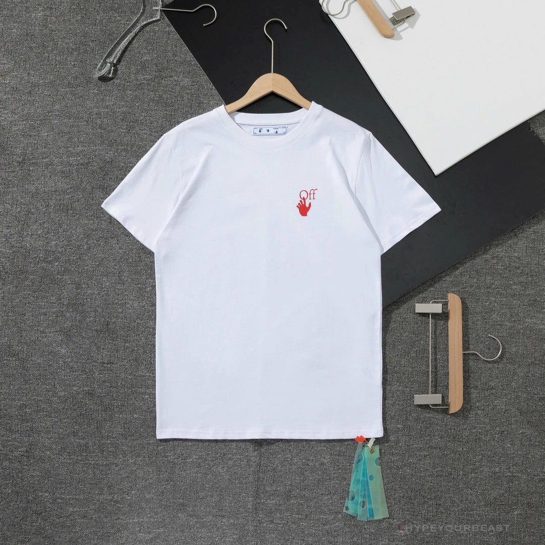 Hypeyourbeast OFF-WHITE Red Flash Cross Arrow Tee Shirt 'WHITE' T-Shirts 1 Hypeyourbeast OFF-WHITE Red Flash Cross Arrow Tee Shirt 'WHITE' T-Shirts