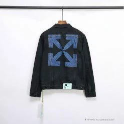Hypeyourbeast OFF-WHITE Autumn And Winter New ️Back Blue Arrow Wash Denim Jacket Hoodies & Jackets 27 Hypeyourbeast OFF-WHITE Autumn And Winter New ️Back Blue Arrow Wash Denim Jacket Hoodies & Jackets