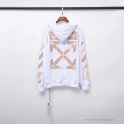 Hypeyourbeast OFF-WHITE Rubber Strip Arrow Hoodie 'WHITE' Hoodies & Jackets