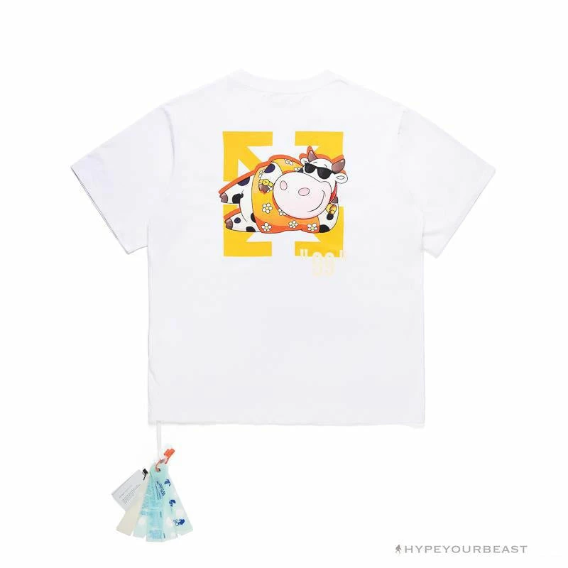 Hypeyourbeast T-Shirts OFF-WHITE Hawaiian Cow Arrow Tee Shirt "WHITE' 3 Hypeyourbeast T-Shirts OFF-WHITE Hawaiian Cow Arrow Tee Shirt "WHITE'