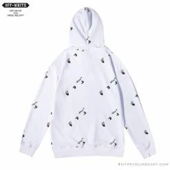 Hypeyourbeast OFF-WHITE Classic Print Hoodie 'WHITE' Hoodies & Jackets