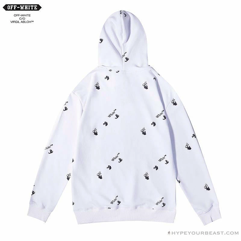 Hypeyourbeast OFF-WHITE Classic Print Hoodie 'WHITE' Hoodies & Jackets 2 Hypeyourbeast OFF-WHITE Classic Print Hoodie 'WHITE' Hoodies & Jackets
