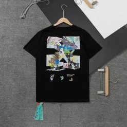Hypeyourbeast OFF-WHITE LV Pattern Cartoon Series Tee Shirt 'BLACK'