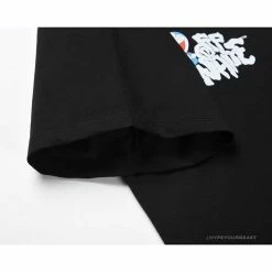 Hypeyourbeast OFF-WHITE Graffiti Letter Doraemon Tee Shirt ' BLACK' T-Shirts