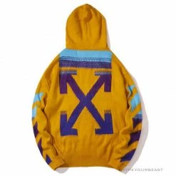 Hypeyourbeast OFF-WHITE Mohair Zip Sweater Hoodie 'Yellow'