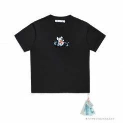 Hypeyourbeast OFF-WHITE Spoof Doraemon Arrow Tee Shirt 'BLACK' T-Shirts