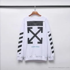 Hypeyourbeast OFF-WHITE Classic Basic Cotton Terry Long Sleeve Shirt 'WHITE' 17 Hypeyourbeast OFF-WHITE Classic Basic Cotton Terry Long Sleeve Shirt 'WHITE'