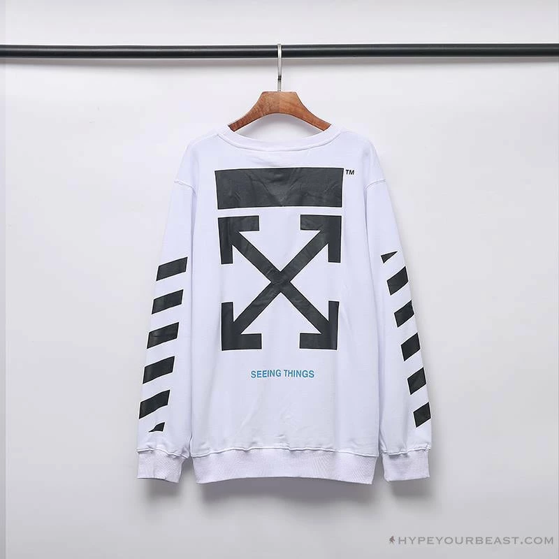 Hypeyourbeast OFF-WHITE Classic Basic Cotton Terry Long Sleeve Shirt 'WHITE' 7 Hypeyourbeast OFF-WHITE Classic Basic Cotton Terry Long Sleeve Shirt 'WHITE'