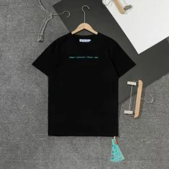 Hypeyourbeast T-Shirts OFF-WHITE Light Blue Marker Draw Pattern Tee Shirt 'BLACK'