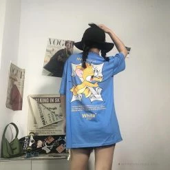 Hypeyourbeast OFF-WHITE Jerry Move Faster Tee Shirt 'BLUE'