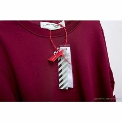 Hypeyourbeast OFF-WHITE Classic Basic Cotton Terry Long Sleeve Shirt 'WINE RED' Shirts