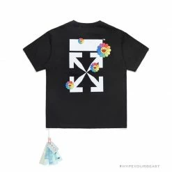 Hypeyourbeast OFF-WHITE Takashi Murakami Sunflower Tee Shirt 'BLACK' T-Shirts