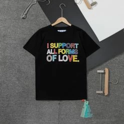 Hypeyourbeast OFF-WHITE Support Love'BLACK' Tee Shirt