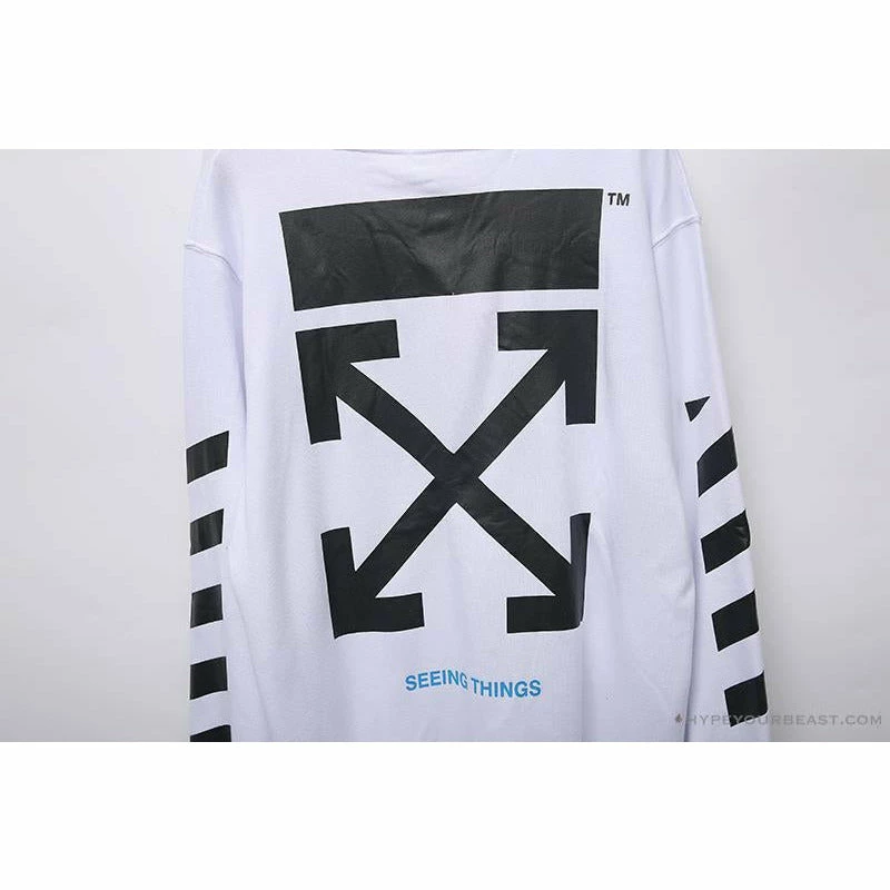 Hypeyourbeast OFF-WHITE Classic Basic Cotton Terry Long Sleeve Shirt 'WHITE' 8 Hypeyourbeast OFF-WHITE Classic Basic Cotton Terry Long Sleeve Shirt 'WHITE'